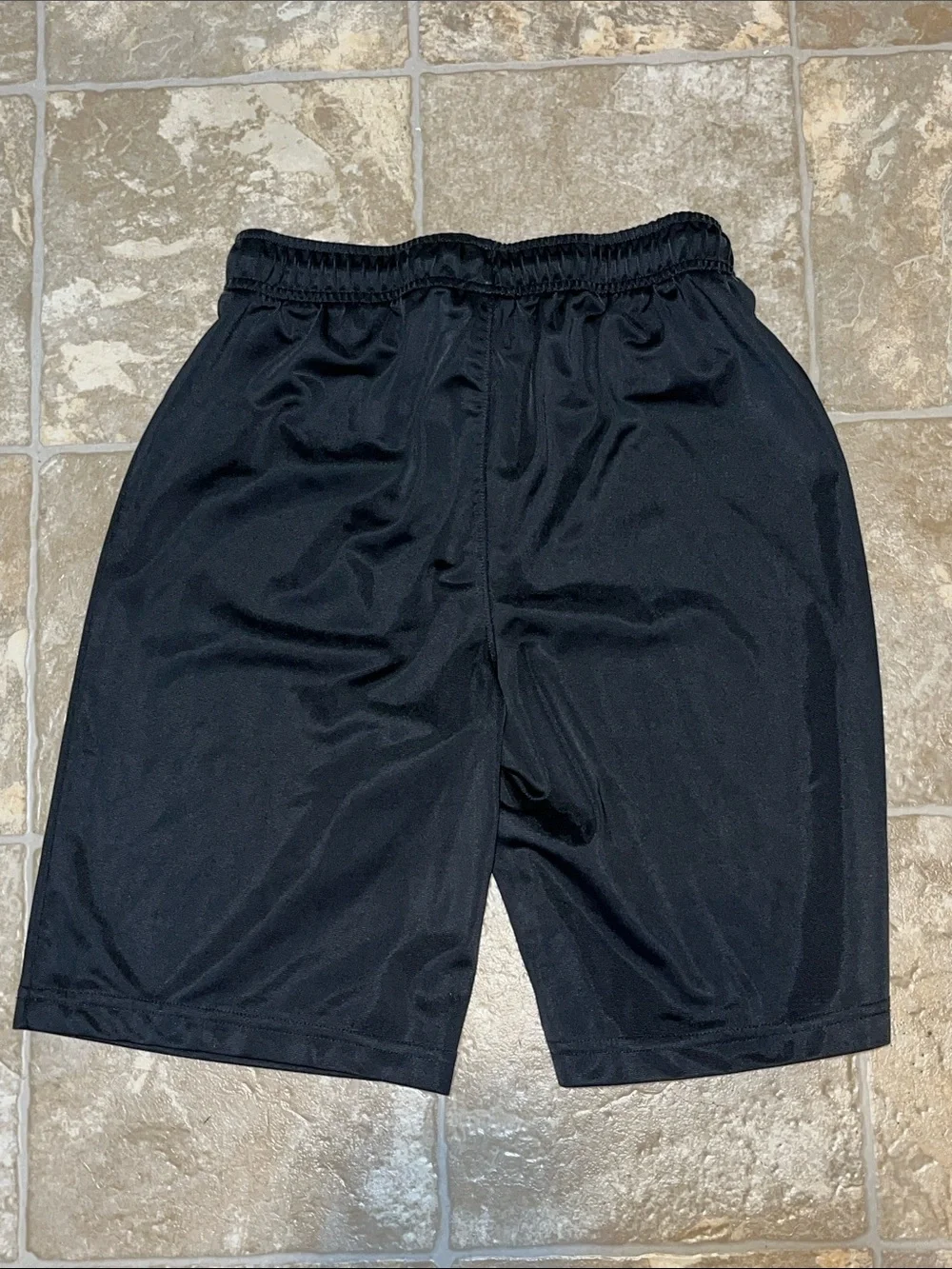 Kids Black Athletic Shorts with Drawstring